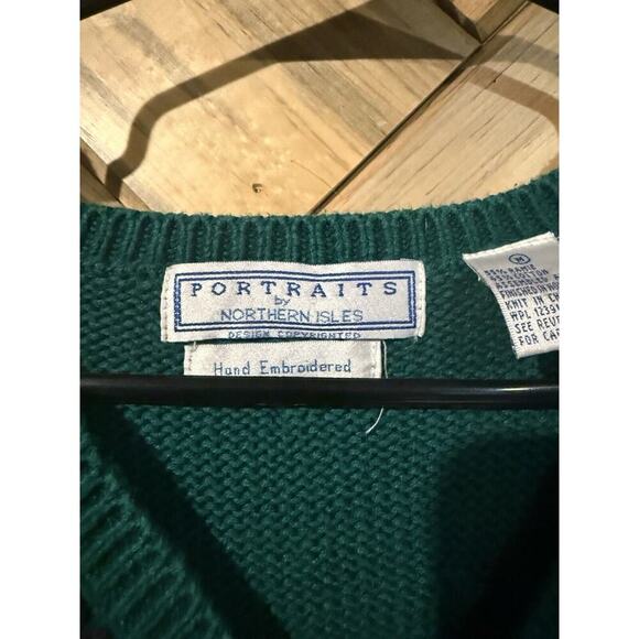 Portraits Northern Isles Petites Hand Knit LongSleeved Sweater W Pockets Medium - Picture 3 of 5